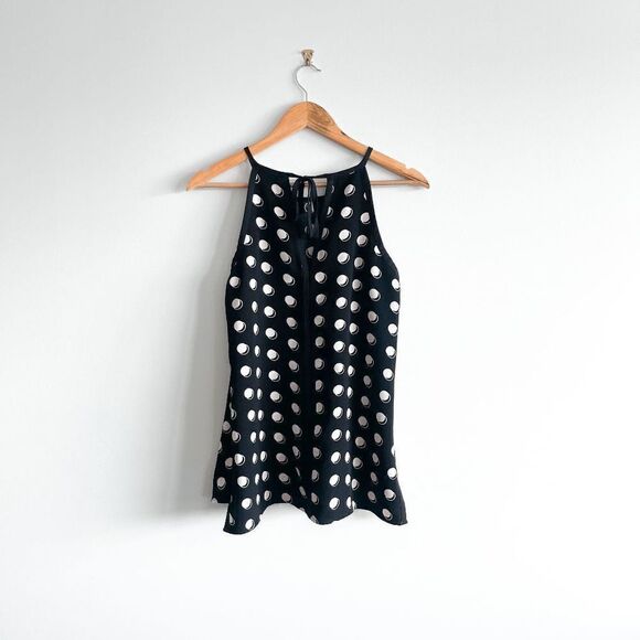 Le Chateau Womens Tank Top Polka Dots Tie Back White Pink Black Small - Picture 4 of 10